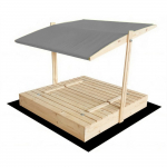 Liivakast liivaga 4IQ Hatis, 120 x 120 cm, kaanega, puidu v./hall v., 285 kg