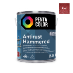 Emailv&auml;rv, universaalsed Pentacolor Anti Rust Hammered, l&auml;ikiv, 2.5 l, punane