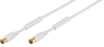 Juhe Vivanco HQ TV/Radio Antenna 48119 Coax plug, Coax plug, 1.5 m, valge v.