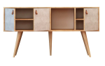 Konsoollaud Kalune Design Plamen, tamm v./valge v., 140 cm x 40 cm x 80 cm
