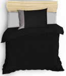 Voodipesukomplekt Mijolnir Plain 129CTN2528, must/hall, 160 x 220 cm