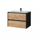 Valamualune vannitoa kapp Domoletti, tamm/must, 45.5 cm x 69 cm x 50 cm