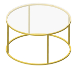 Kohvilaud Kalune Design Berlin, kuldne v., 80 cm x 80 cm x 45 cm