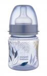 Laia kaelaga pudel beebidele Canpol Babies EasyStart, 120 ml, 3 kuud, l&auml;bipaistev v./sinine v.