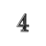 Uksenumber CR 4, 5 cm, plastik, kroom v.