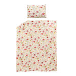 Voodipesukomplekt Domoletti Summer Garden, kreemjasvalge/roosa v., 50 x 70 cm, 140 x 200 cm, 2 tk