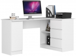 Nurga kirjutuslaud Akord B20 CLP Right, 155 cm x 85 cm, 77 cm, valge v.