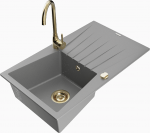 K&ouml;&ouml;givalamu koos kraaniga Mexen Cesar, graniit, 77 cm x 47 cm x 20 cm, kuldne/hall