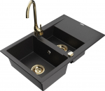 K&ouml;&ouml;givalamu koos kraaniga Mexen Gaspar, graniit, 73 cm x 47 cm x 17.7 cm, kuldne/must