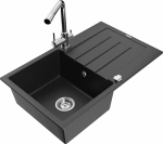 K&ouml;&ouml;givalamu koos kraaniga Mexen Bruno Duero, graniit, 79.5 cm x 49.5 cm x 20 cm, metallic black/silver