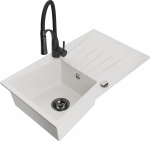 K&ouml;&ouml;givalamu koos kraaniga Mexen Cesar Aster, graniit, 77.5 cm x 47 cm x 20 cm, valge/must