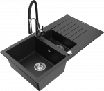 K&ouml;&ouml;givalamu koos kraaniga Mexen Matias Aster, graniit, 90 cm x 50.5 cm x 20 cm, metallic black/silver