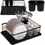 N&otilde;udekuivatusrest Springos, 42 cm x 31 cm x 13.5 cm, plastik/teras, must v.