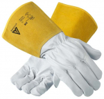 Kindad keevitajatele Ansell ActivArmr 43-217, t&auml;iskasvanutele, valge/kollane, 9, 2 tk