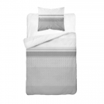 Voodipesukomplekt SJB-559, valge/hall, 140 x 200 cm