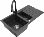 K&ouml;&ouml;givalamu koos kraaniga Mexen Matias, graniit, 90 cm x 50.5 cm x 20 cm, must/graniit