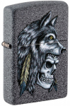 Tulemasin Zippo Wolf Skull Feather Design 29863, hall v.