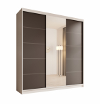 Riidekapp ADRK Sonic, valge v./must v., 200 cm x 58 cm x 215 cm, peegliga