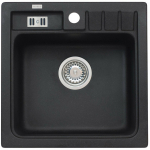 Vannitoa kraanikauss Alveus Niagara 20, graniit, 46.5 cm x 46.5 cm x 18 cm, must v.