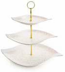 Serveerimisalus Nina, 28 cm x 30 cm, 27 cm, Kuldne v./Valge v.