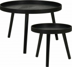 Kohvilaudade komplekt Home Styling Collection 94778, must v., 38 - 60 cm x 60 cm x 34 - 38 cm, 2 tk