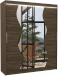 Riidekapp ADRK Medison, choco, 58 cm x 180 cm x 215 cm, peegliga