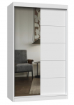 Riidekapp IGA 120 A/C, valge v., 120 cm x 61 cm x 200 cm, peegliga