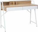Kirjutuslaud sahtlitega Akord Furniture Factory Orix, 124 cm x 48 cm, 91.5 cm, valge v./sonoma tamm v.