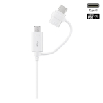 Kaabel Samsung EP-DG930DWE USB 2in1, USB Type C/Micro USB/USB, 150 cm, valge v.