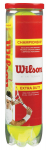 Tennisepallide komplekt Wilson, kollane, 4 tk
