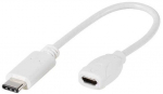 Juhe Vivanco USB Type-C to Micro USB 2.0 USB Type-C male, Micro USB B male, 0.1 m, valge