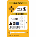 Puidukruvi, universaalsed Forte Tools, 3.5 x 30 mm, valge v.