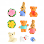 Kustutuskumm - kujukeste komplekt Iwako Animal Park ER-BRI061, mitmev&auml;rviline