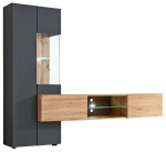 Sektsioonkapp ASM Try, antratsiit v./tamm v., 210 cm x 160 cm x 40 cm