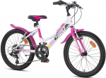Laste jalgratas Aurelia 420 Sport 6-speed, valge v./roosa v., 20"