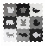 Matt beebidele - pusle Smily Play Animals SP84354, 29 cm x 29 cm, 9 tk, valge v./must v.