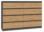 Kummut M8, antratsiit v./tamm v., 97 cm x 138 cm x 40 cm