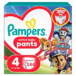 P&uuml;ksm&auml;hkmed Pampers Pants Paw Patrol, 4 suurus, 9 - 15 kg, 144 tk