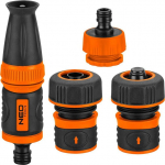 Vooliku &uuml;hendus NEO Set With Spray Gun, 4 tk