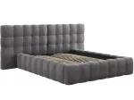 Voodi kahekohaline Micadoni Home Mamaia Velvet Double Headboard, 140 x 200 cm, hall v., ilma madratsita, p&otilde;hjalippidega