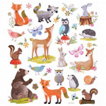 Kleebis DallPrint Forest Animals, lapselik, 17 cm, 15 cm mitmev&auml;rviline