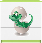 Laste kummut Kocot Kids Babydreams Baby Dino, valge v./roheline v., 41 cm x 80 cm x 80.5 cm