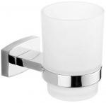 Vannitoa klaas ja hoidik Mexen Zoja, kroom v., 11.5 cm x 9.5 cm x 6.7 cm