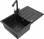 K&ouml;&ouml;givalamu koos kraaniga Mexen Bruno Duero, graniit, 79.5 cm x 49.5 cm x 20 cm, metallic black/silver