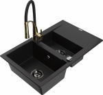 K&ouml;&ouml;givalamu koos kraaniga Mexen Gaspar Aster, graniit, 73.7 cm x 47.5 cm x 17.7 cm, must/kollane