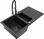 K&ouml;&ouml;givalamu koos kraaniga Mexen Matias Aster, graniit, 90 cm x 50.5 cm x 20 cm, metallic black/silver