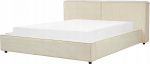 Voodi kahekohaline Beliani Linards, 160 x 200 cm, beež v., ilma madratsita, p&otilde;hjalippidega