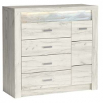 Kummut Indianapolis I17, valge v., 104 cm x 42 cm x 108.5 cm