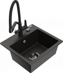 K&ouml;&ouml;givalamu koos kraaniga Mexen Milo Metallic black/gold+Black, graniit, 43 cm x 41 cm x 17.1 cm, metallic black/gold+black