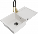 K&ouml;&ouml;givalamu koos kraaniga Mexen Leo, vaik/graniit, 90 cm x 50 cm x 19 cm, valge